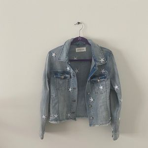 Denim Jacket with Star Patches